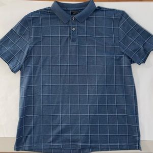 VanHeusen men’s short sleeve polo Blue plaid Size XL
